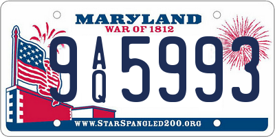 MD license plate 9AQ5993
