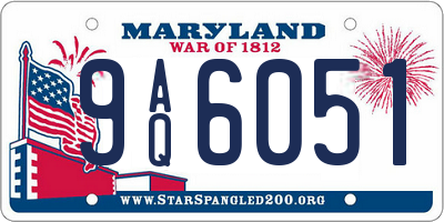 MD license plate 9AQ6051