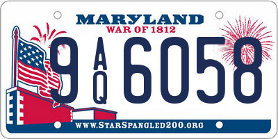 MD license plate 9AQ6058