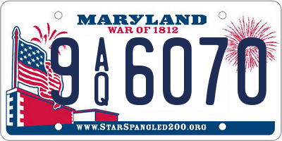 MD license plate 9AQ6070