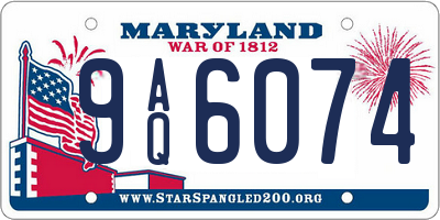 MD license plate 9AQ6074