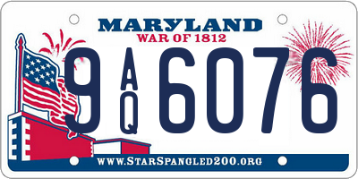 MD license plate 9AQ6076