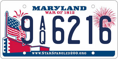 MD license plate 9AQ6216