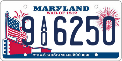 MD license plate 9AQ6250