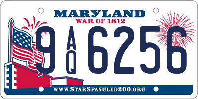 MD license plate 9AQ6256