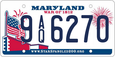 MD license plate 9AQ6270