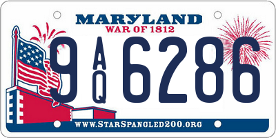 MD license plate 9AQ6286