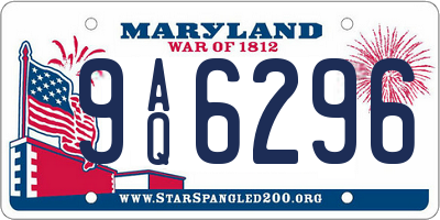 MD license plate 9AQ6296