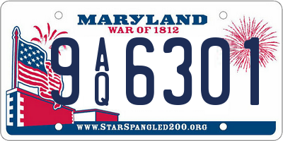 MD license plate 9AQ6301