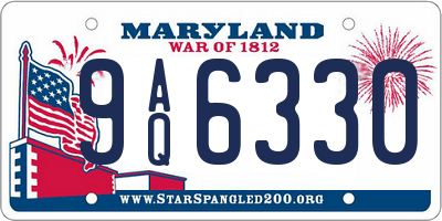 MD license plate 9AQ6330