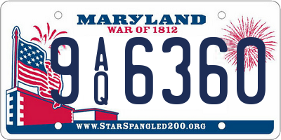 MD license plate 9AQ6360