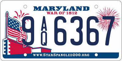 MD license plate 9AQ6367