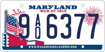 MD license plate 9AQ6377