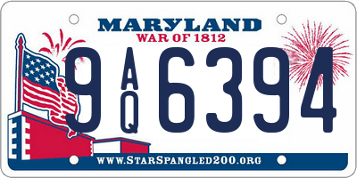 MD license plate 9AQ6394