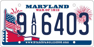 MD license plate 9AQ6403