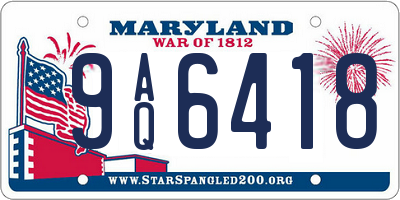 MD license plate 9AQ6418
