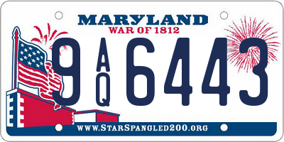 MD license plate 9AQ6443
