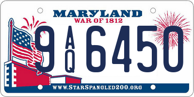 MD license plate 9AQ6450