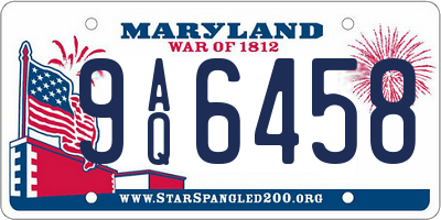 MD license plate 9AQ6458