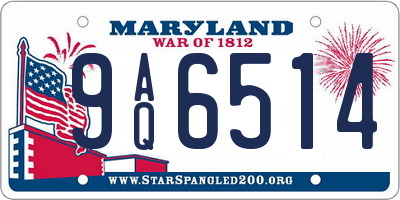 MD license plate 9AQ6514