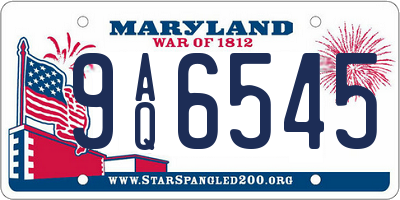 MD license plate 9AQ6545
