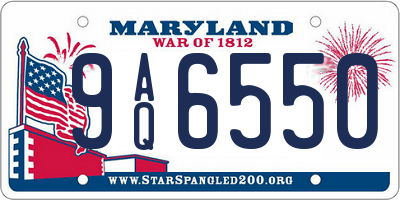 MD license plate 9AQ6550