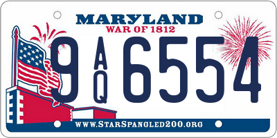 MD license plate 9AQ6554