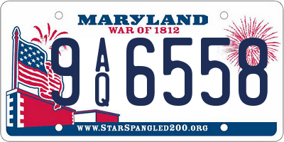 MD license plate 9AQ6558
