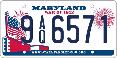 MD license plate 9AQ6571