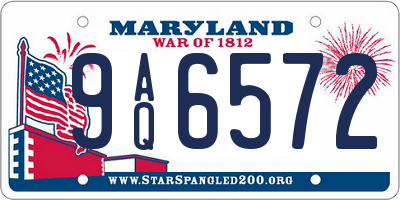 MD license plate 9AQ6572