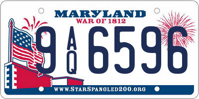 MD license plate 9AQ6596