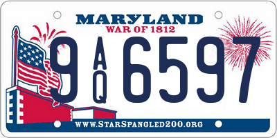 MD license plate 9AQ6597