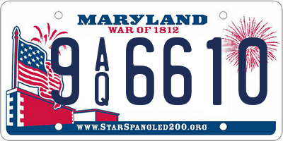 MD license plate 9AQ6610