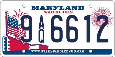 MD license plate 9AQ6612
