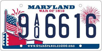 MD license plate 9AQ6616