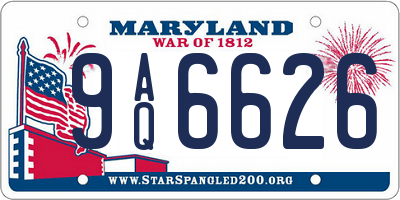 MD license plate 9AQ6626