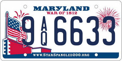 MD license plate 9AQ6633