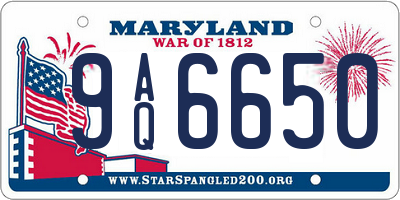 MD license plate 9AQ6650