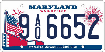 MD license plate 9AQ6652