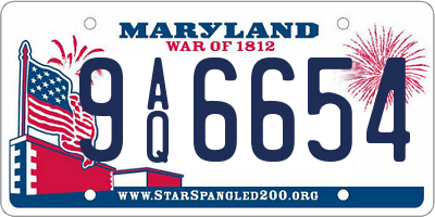 MD license plate 9AQ6654
