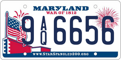 MD license plate 9AQ6656