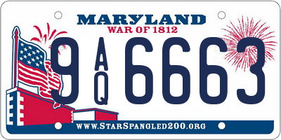 MD license plate 9AQ6663