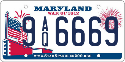 MD license plate 9AQ6669