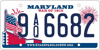 MD license plate 9AQ6682