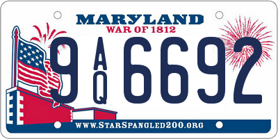 MD license plate 9AQ6692