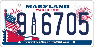 MD license plate 9AQ6705