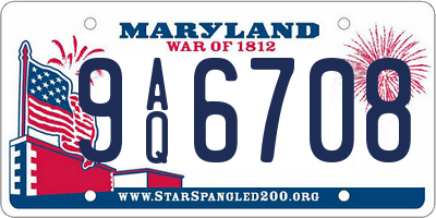 MD license plate 9AQ6708