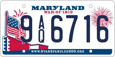 MD license plate 9AQ6716