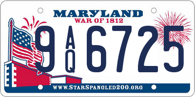 MD license plate 9AQ6725