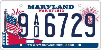 MD license plate 9AQ6729